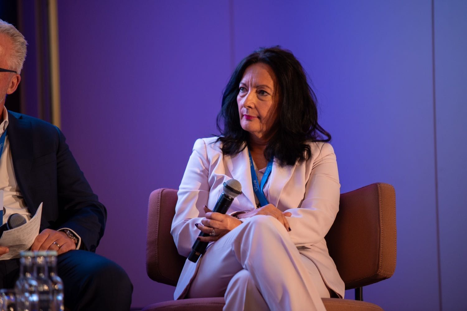 Aviation executive sharing insights on stage